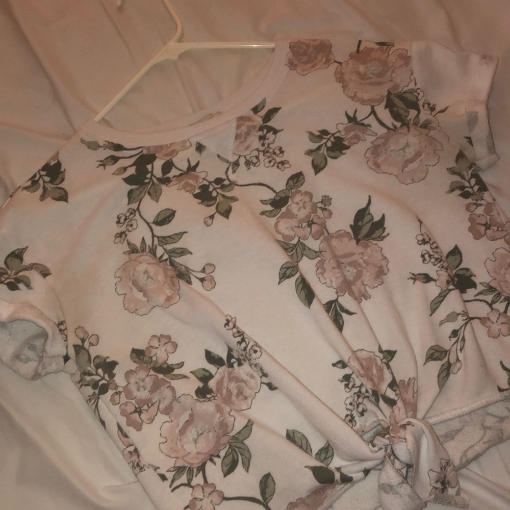 white floral crop top
